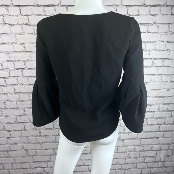 Zara Black Peplum Sleeve Blouse - Picture 5 of 5